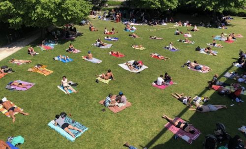 sunbathers-at-a-park-paris-france | The Postcard